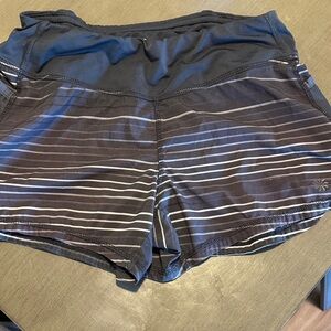 Athleta Black and White Striped Athletic Shorts